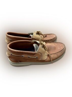 Sperry Top-Sider Men’s Leather Boat Shoes Brown Size 11.5W Wide Lace Up